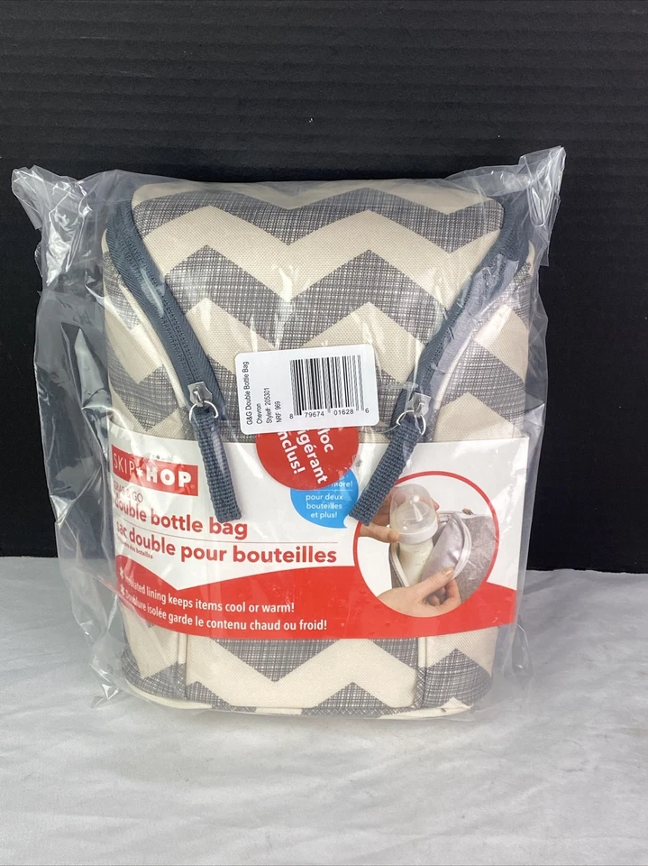 Bolsa de botella doble Skip Hop Grab and Go - Chevron Foto 4 de 4