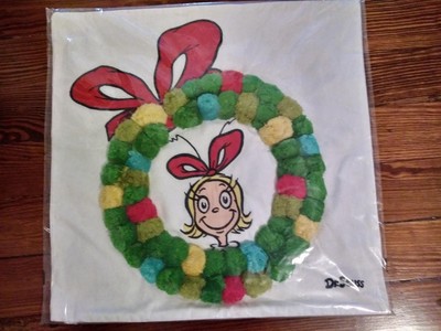 Disney Pottery Barn Grinch Christmas pillow Sham Dr Seuss Holiday Gift party New
