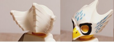 LEGO Eagle Mask BIRD Black Goggles After Gag Joke :) Feathers Printed Face Flyin