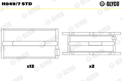 Glyco H049/7 STD Crankshaft Bearings for, ERF, FENDT, GULERYUZ, MAN, NEOPLAN, SOLARIS