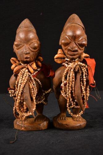 22103 Africain Vieux Ibeji Zwinlinge Figurine / Figure Nigeria