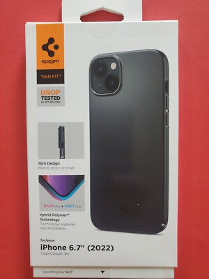 Spigen Thin Fit Designed for iPhone 6.7'' Case for iPhone 15 Plus/14 Plus - Black