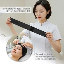 50-Pack Disposable Stretch Headbands Snap Closure Facial Spa Supplies - AH1060B