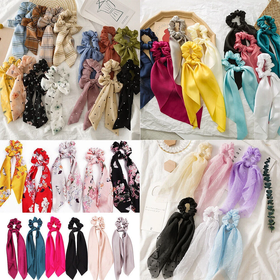 Bufanda elástica cola de caballo moño cuerda elástica corbata cinta para el cabello banda para corbata↟ Foto 2 de 4