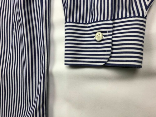 Camicia elegante uomo Brooks Brothers con bottoni 16 blu a righe B3 - Foto 4 di 9