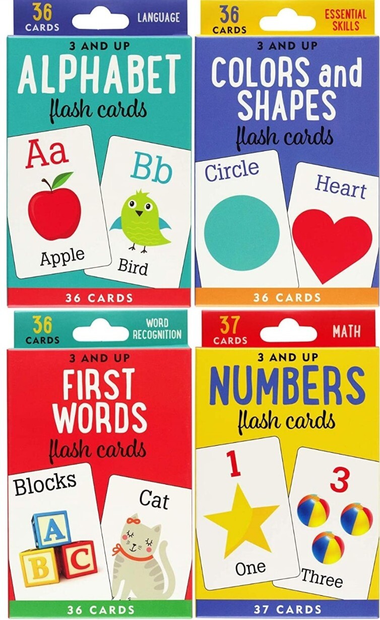 Flash Cards Value Pack -Set of 4 Alphabet, First Words, Numbers, Colors ...