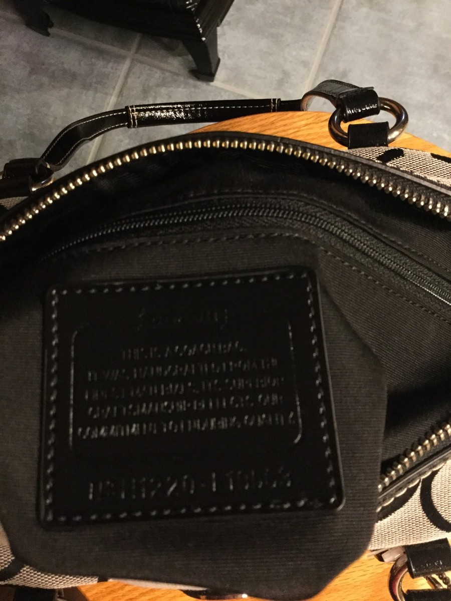 COACH Signature Zip Satchel. F19563. Black/White NWT | eBay