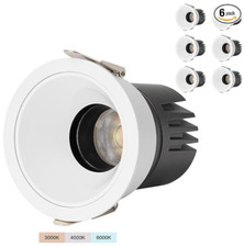 3 Inch LED Recessed Downlight,7W Dimmable Ceiling Light with Driver 6 Pack 3000K