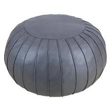 Thgonwid Handmade Foot Stool Ottoman Faux Suede Poufs 21.6 x 13 -Round Storag...