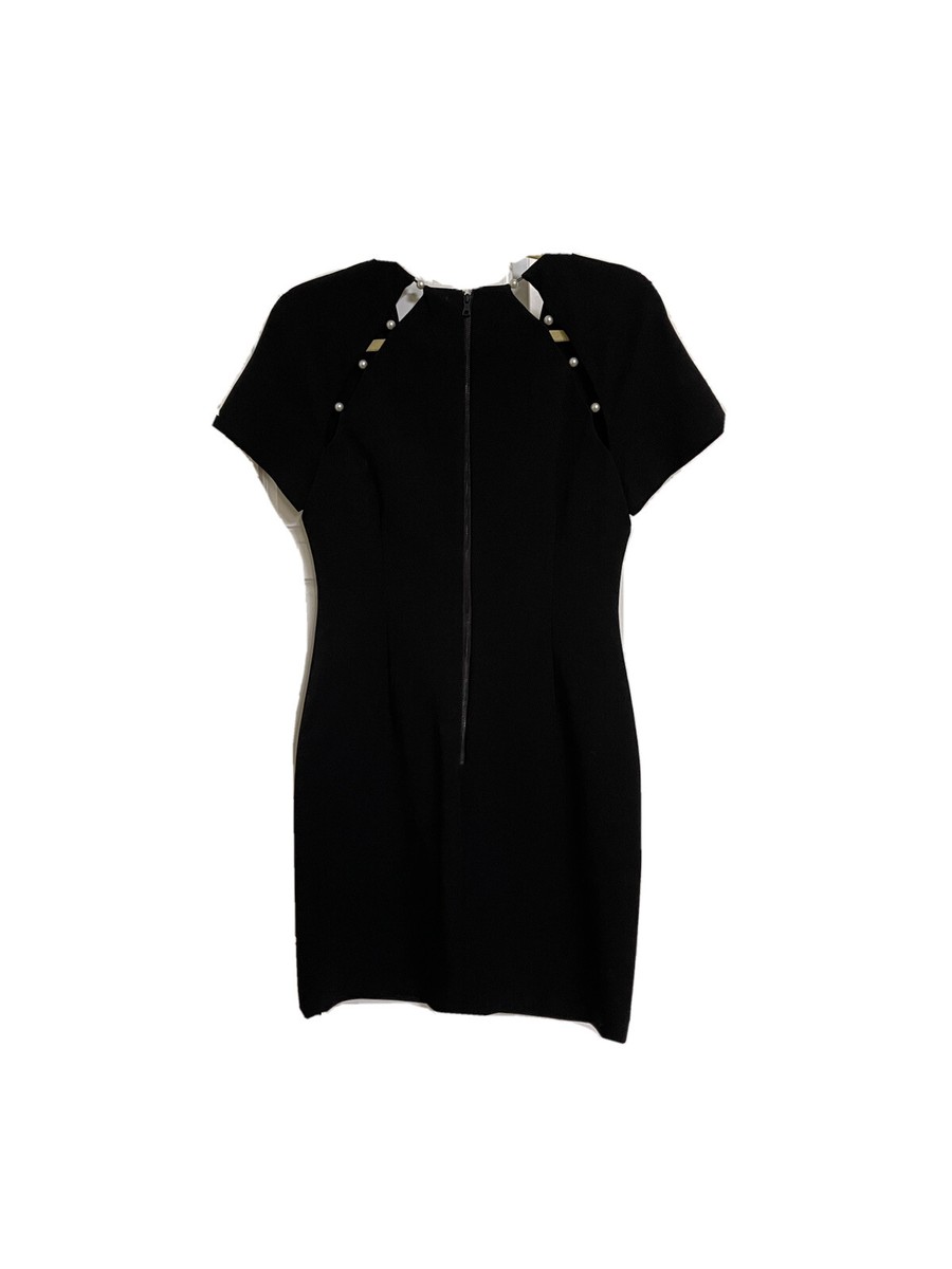 alice and olivia black dress with pearls Alice + Olivia Women's Black Faux Pearl Detail Dress