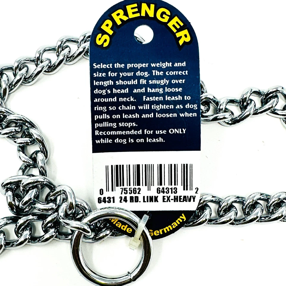 Collar obturador de cadena redondo Sprenger 24", alambre de acero cromado, hecho en Alemania Foto 4 de 4