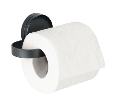 WENKO Static-Loc  Plus Toilettenpapierhalter Mod. Pavia Schwarz, Befestigen ohne