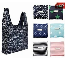 6 Reusable Shopping Bag Foldable Shopping Bag Travel Tote Grocery Bags Washable