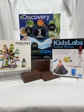 Discovery Glowing Science, KidzLabs Kitchen Science And Mini Liz Block Bundle