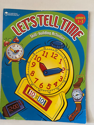 Learning Resources Let's Tell Time Workbook Activity Book Age 6-9 Grades 1-3 NEW