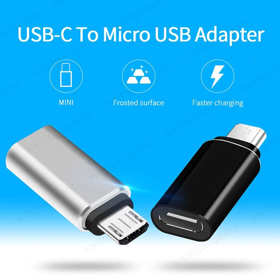 USB 3.1 Type C Female to Micro USB Male Charger Charging Cable Converter Adapter - Image 2 of 4
