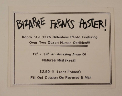 BIZARRE FREAKS POPSTER 1988 FREAKARDS Vintage PROMO OFFER CARD NM Shel-Tone RARE