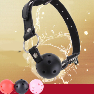 PU Leather Breathable Open Mouth Ball Gag Bondage Lockable SM Restraints Harness
