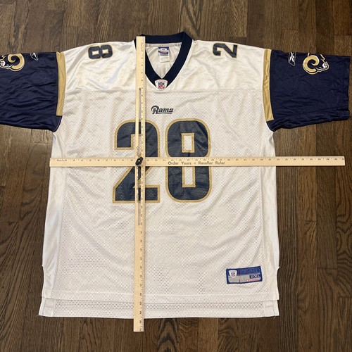St Louis Rams Jersey Marshall Faulk 2XL Mens Reebok White Vintage - Picture 7 of 9