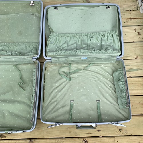 Vintage Avocado Green Luggage 3 piece Set Hard Shell Suitcases WITH KEY - Picture 6 of 14
