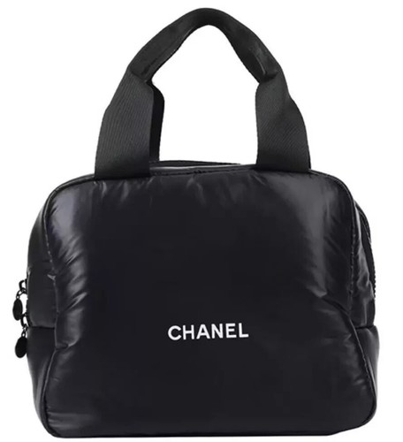 CHANEL Mini Boston Black Cosmetic Pouch Makeup Storage Bag Novelty Japan New - Bild 1 von 4