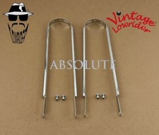 2 VINTAGE LOWRIDER 14 1/2" LONG CHROME FENDER STEEL BRACE 26" BICYCLES W/4 BOLTS