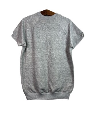 Vintage Mens 70's Gray Warm Up Workout Athletic T-Shirt Sweater Size XLT US Made