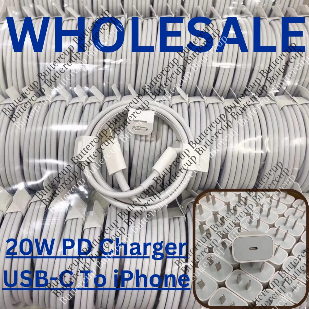20W PD Fast Charger USB-C Power Adapter Type C Cable For iPhone 14/13/12/11 Lot
