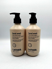2 Pack LATHER Hotel Desert Aloe  Agave Hand Wash Liquid Soap w/ Pump 12oz Vegan