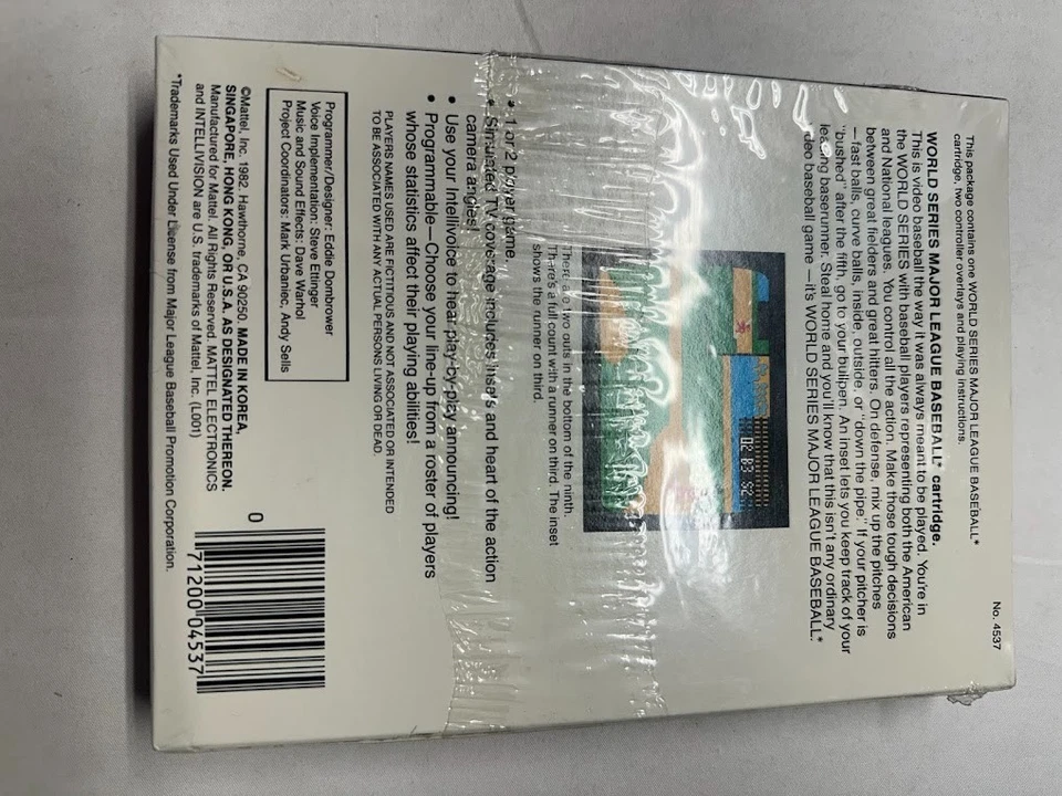 SEALED! Intellivision World Series Major League Baseball Mattel 4537 - Image 2 of 4