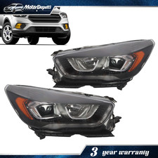 For Ford Escape 2017-2019 Black Halogen Headlight Assembly Wled Drl Projector