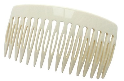 French Amie Handmade Solid Ivory Cellulose Acetate 16 Teeth Side Hair Comb