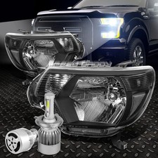 Black Housing Headlightclear Cornerwhite Led H4 Hid Wfan For 12-15 Tacoma