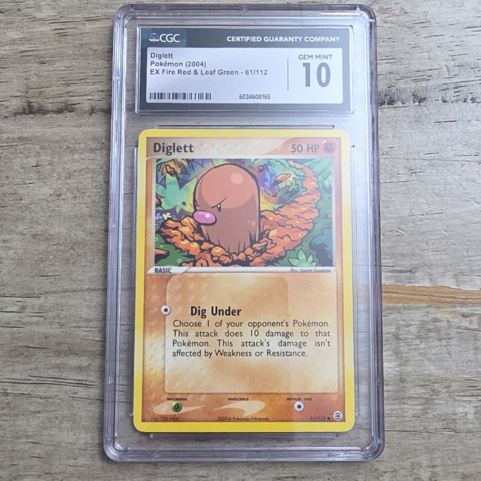 Pokémon Diglett EX Fire Red & Leaf Green 61/112 Regular Common CGC 10 2004