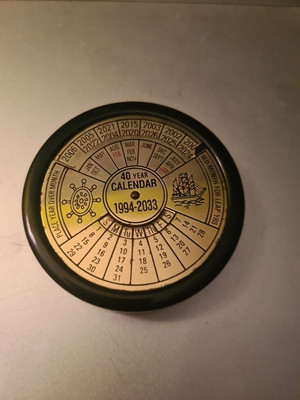 Vintage Marmor und Messing 40 Jahre ewiger Kalander 1994-2033
