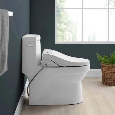 Virage One-Piece Toilet with Vivante Smart Seat Left Side Flush Handle 1.28 Gpf
