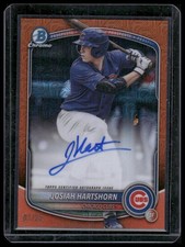 2025 Bowman Draft #BMA-JHA Josiah Hartshorn Chrome Prospect Auto Orange Mojo /25