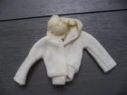 White Cardigan with White Collar   * Vintage 1960s PAK Barbie Mattel * Pls Read