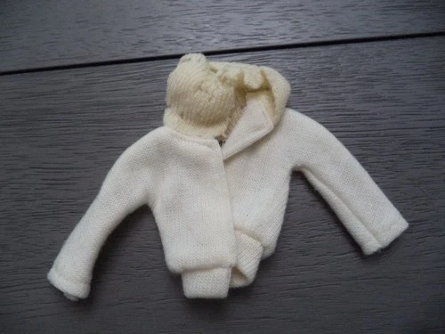 White Cardigan with White Collar   * Vintage 1960s PAK Barbie Mattel * Pls Read