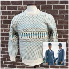 Vintage Kappa Shetland Wool Sweater PanAm Airlines Stewardess Themed MCM Men M/L
