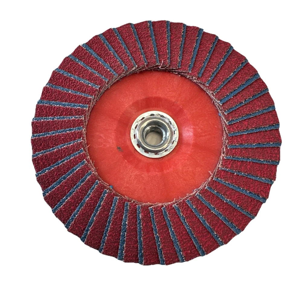 Muela abrasiva de disco con solapa 5 Norton Red Heat 7”x 5/8-11 40 grano tipo 27 ajuste rápido Foto 4 de 4