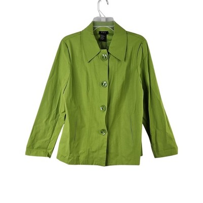 R.Q.T Lime Green Button-Front Women's Jacket Size Large
