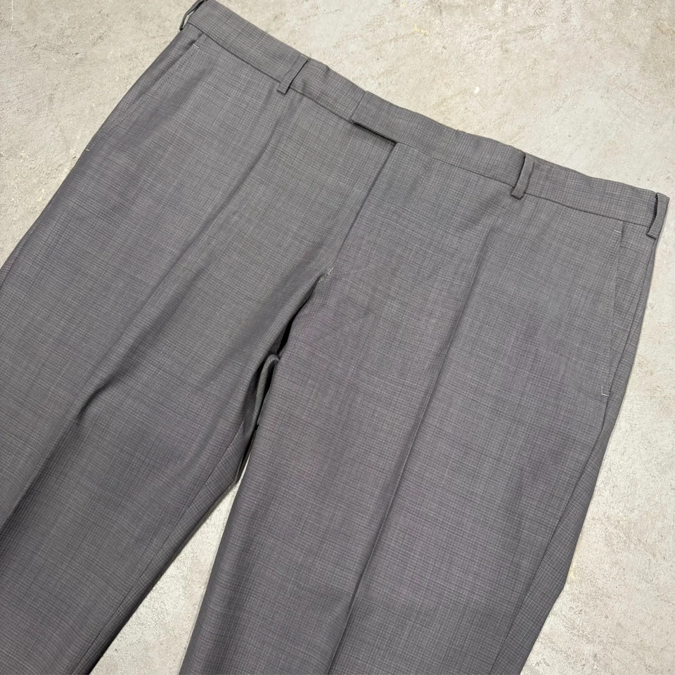 Ermenegildo Zegna Dress Pants Micro-Check Wool Trousers Grey 40x33 - Imagem 2 de 4