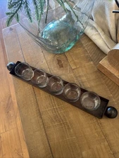 Jan Barboglio Candleholder Iron Vintage  SIGNED RETIRED 16"  Tray EUC 5 Votives