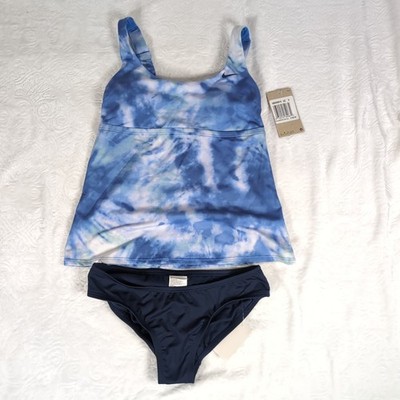 Nike Swim 2 Piece Tankini Bikini Blue Tie-dye Women's S 