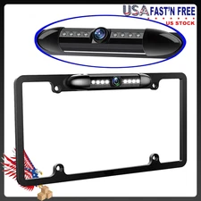 Rear View Backup Camera CMOS Night Vision HD LED License Plate Metal Frame