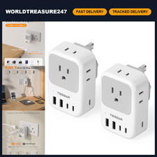 US to UK Plug Adapter 2 Pack, Type G Travel Adapter, International Power Convert
