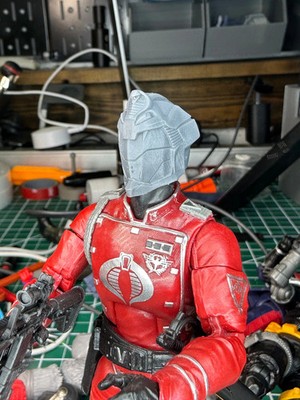 Snake Commander Helmet Head Sculpt V2 1:12 Scale 3D Printed Resin Unpainted