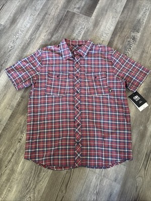Outdoor Research Shirt Mens XL Wanderer S/S Button Up Plaid UPF 30