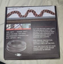 80 Ft Self Regulating Heating Cable 120V, 8W/foot, Pipe Roof Freeze Protection